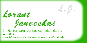 lorant janecskai business card